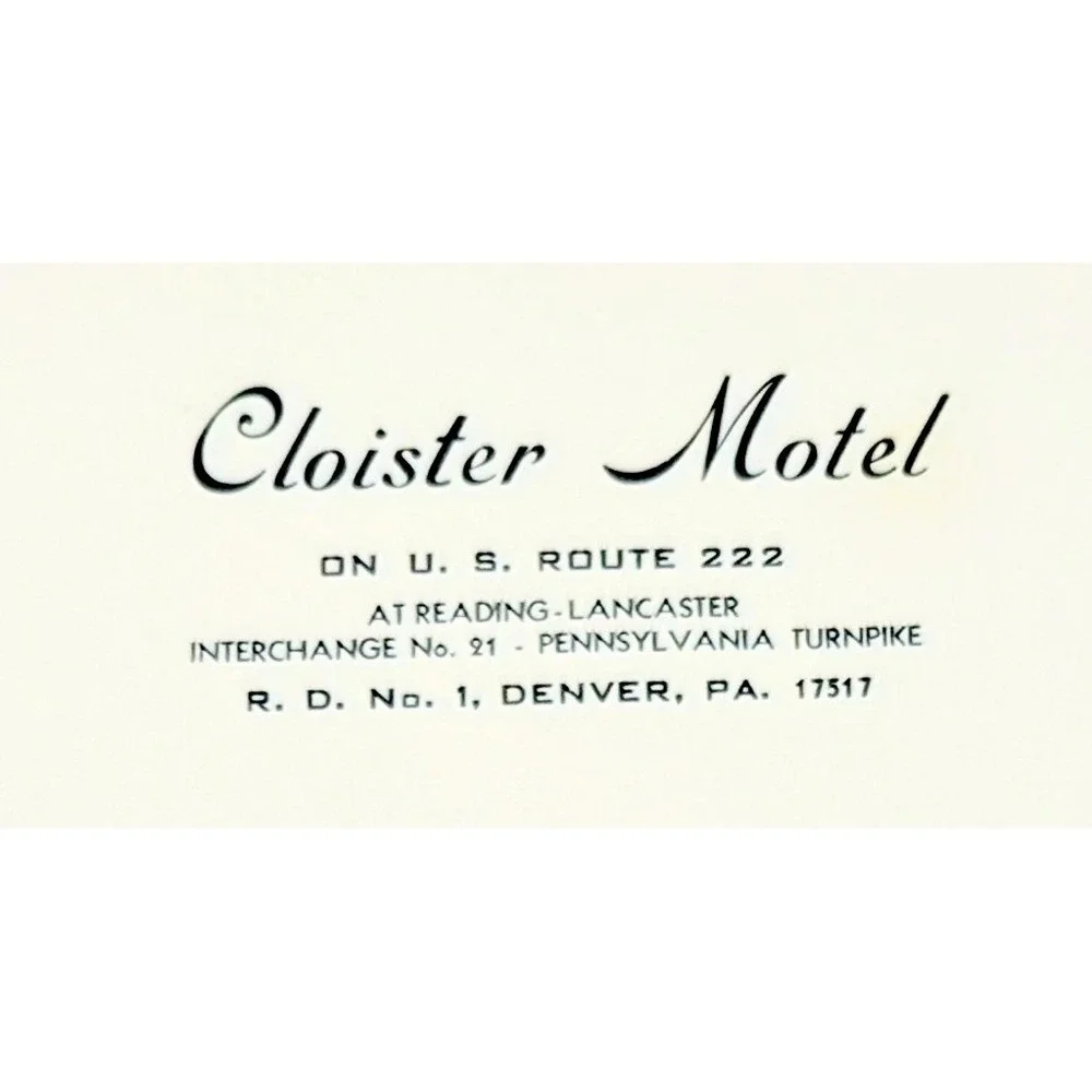 Cloister Motel vintage stationery